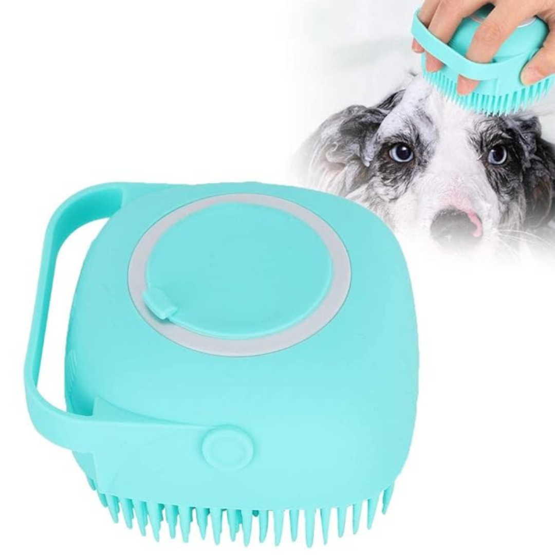 Pet Bath Brush Body Scrubber Shampoo Dispenser