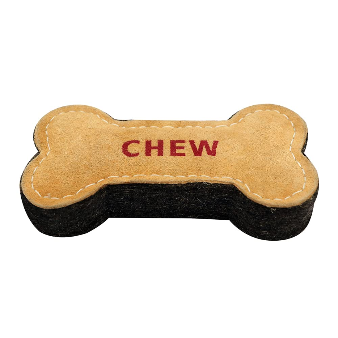 Natural Suede Leather Bone Chew Toy