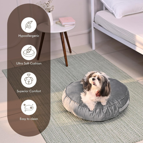 Round Velvet Pet Cushion | Stylish Comfort for Dogs & Cats