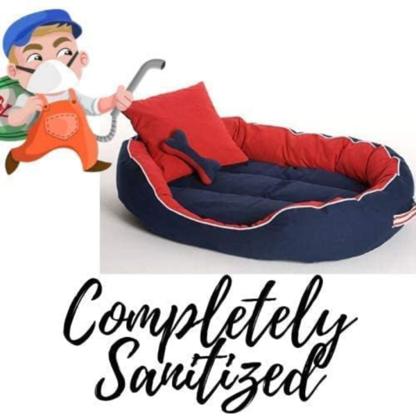 Reversible Red & Blue Pet Bed