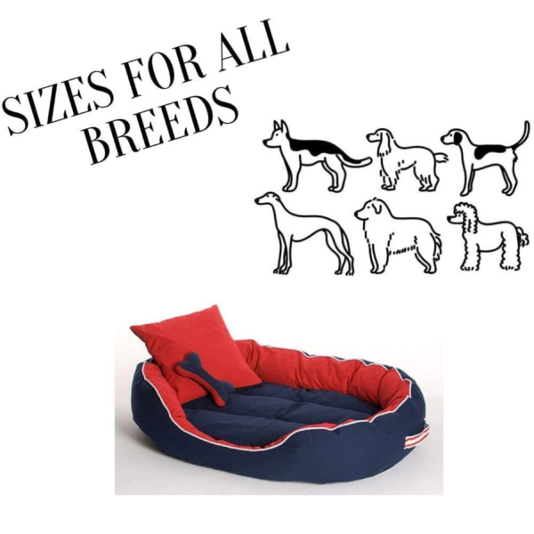 Reversible Red & Blue Pet Bed